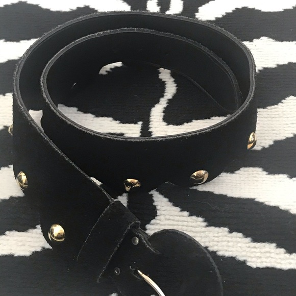 Vtg Scalloped Suede Studded Waist Belt main image 4